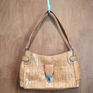 NWOT Liz Claiborne Tan Faux Crocodile-Embossed Shoulder Bag
